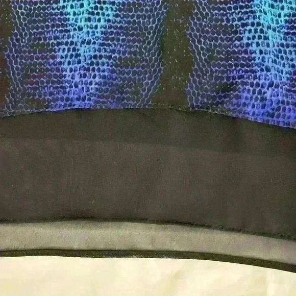 Worthington Womens Size Medium Multi Color Sleeveless Blouse Chiffon Hi Low Hem - Picture 7 of 11